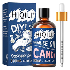 HIQILI Candy Fragrance Oil bottle labeled 3.38 fl oz