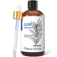 Bottle of HIQILI clove essential oil, 1 oz
