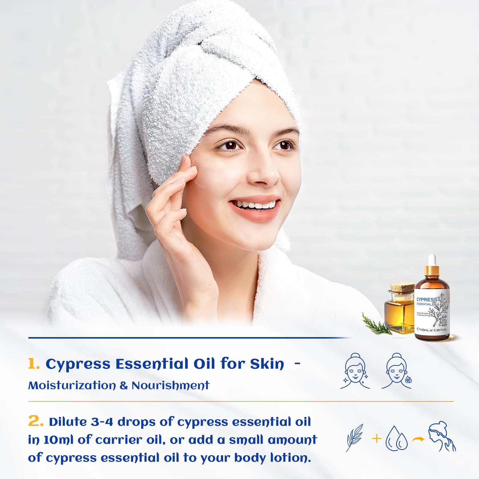 Cypress essential oil being used in a diffuser