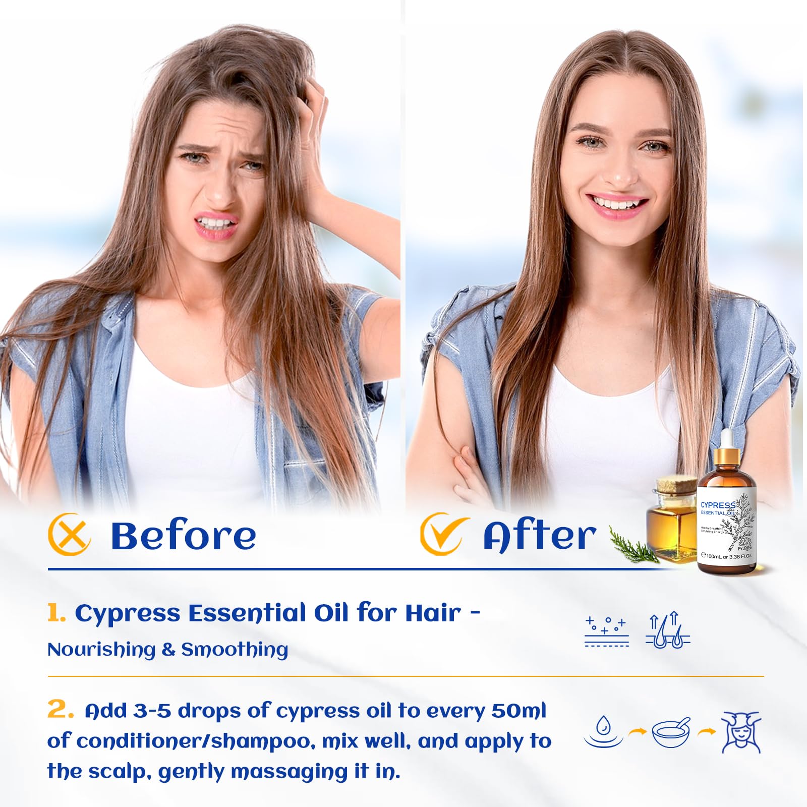 HIQILI Cypress essential oil 10ml travel bottle