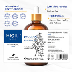 GC/MS testing certificate for Cypress oil