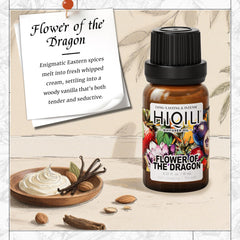 Close up of diffuser oil bottle showing oriental vanilla scent notes