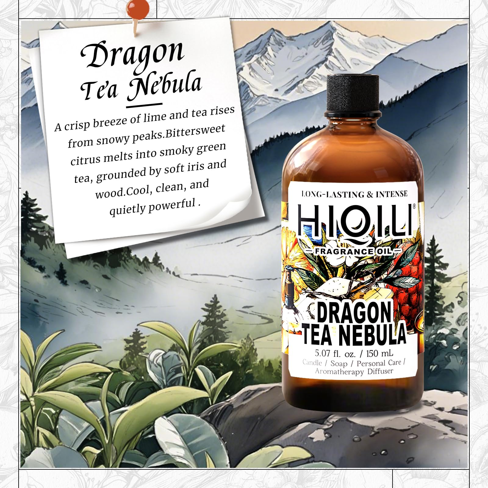HIQILI Dragon Tea Nebula fragrance oil packaging