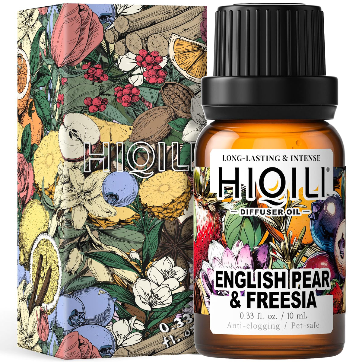 HIQILI English Pear & Freesia Diffuser Oil bottle with 0.34 fl oz