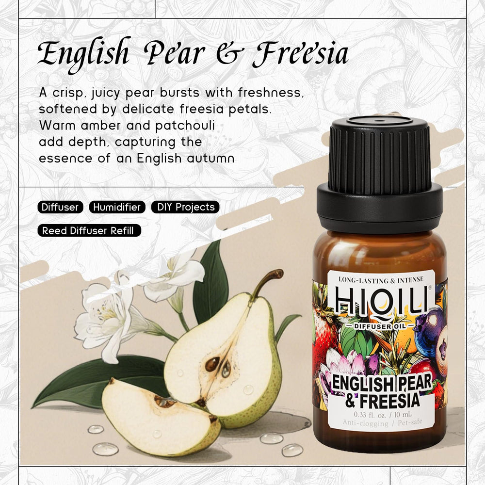 Close-up of diffuser oil bottle label