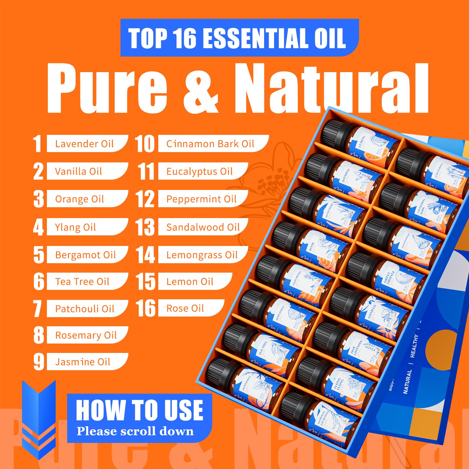 Assorted essential oils for diffusers and aromatherapy
