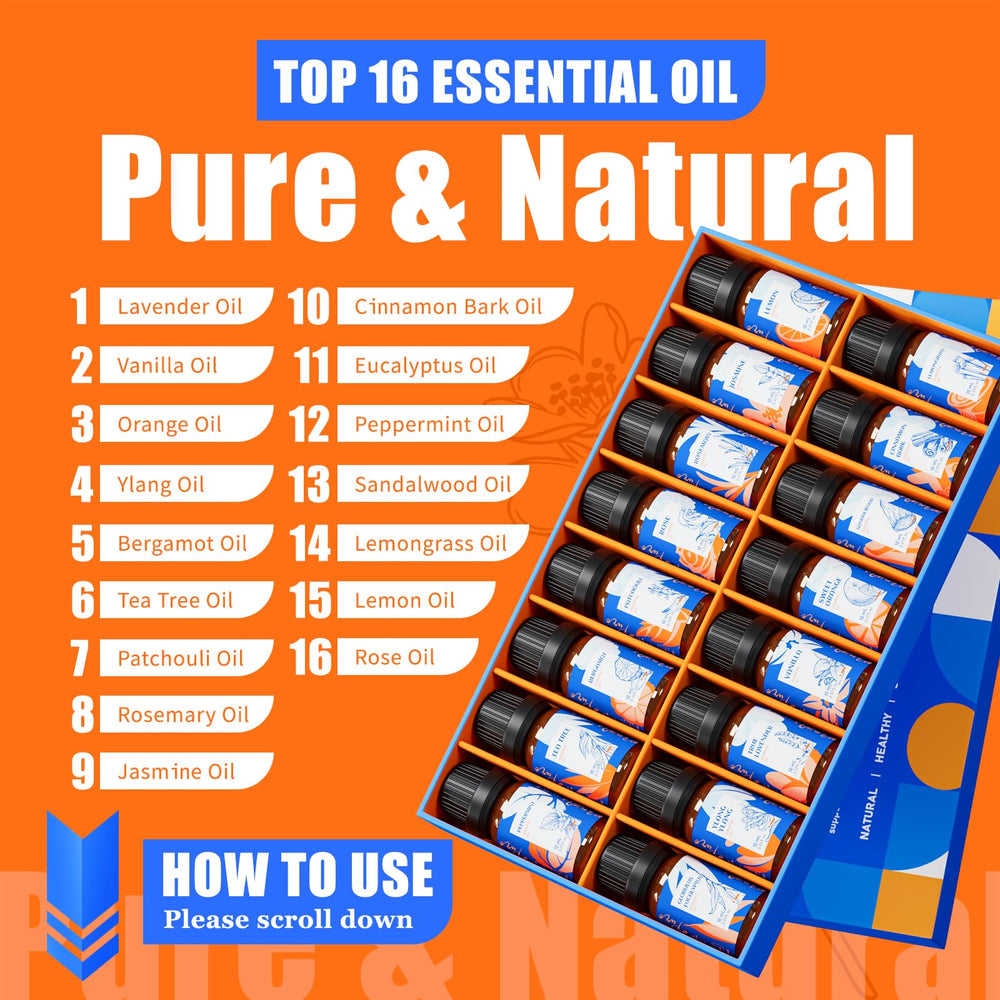 Assorted essential oils for diffusers and aromatherapy