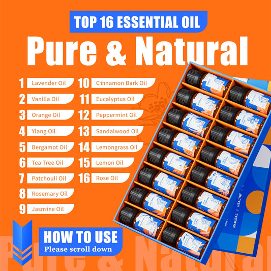 Assorted essential oils for diffusers and aromatherapy