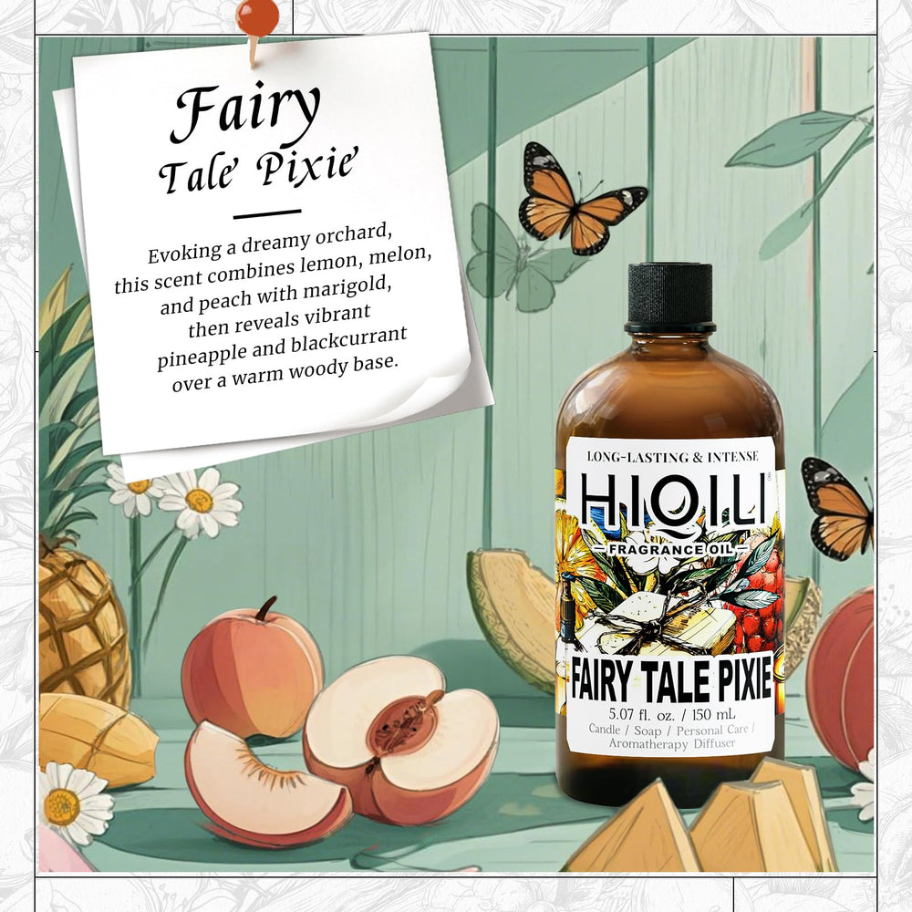 Fresh peach and lemon fruits representing the fruity floral scent