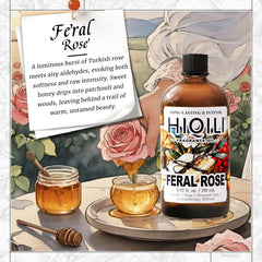 Close-up of Feral Rose notes: rose, honey, aldehyde, patchouli