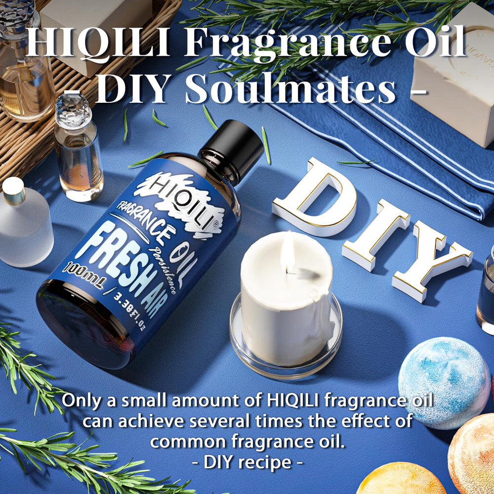 Amber glass bottle of HIQILI Fresh Air fragrance oil with dropper