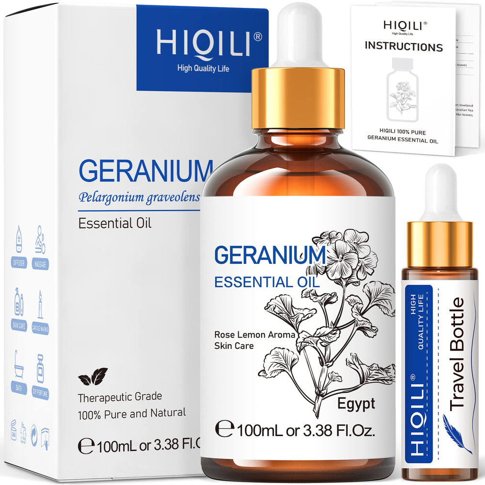 HIQILI Geranium Essential Oil 100ml bottle