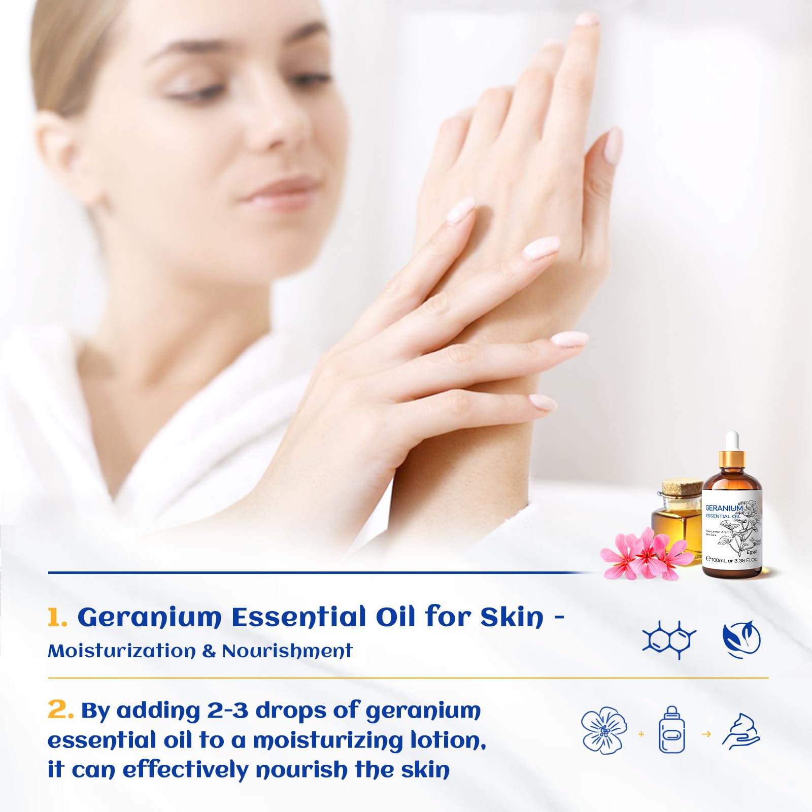 Geranium essential oil diffuser setup with HIQILI oil