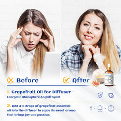 Grapefruit essential oil diffuser application with HIQILI bottle