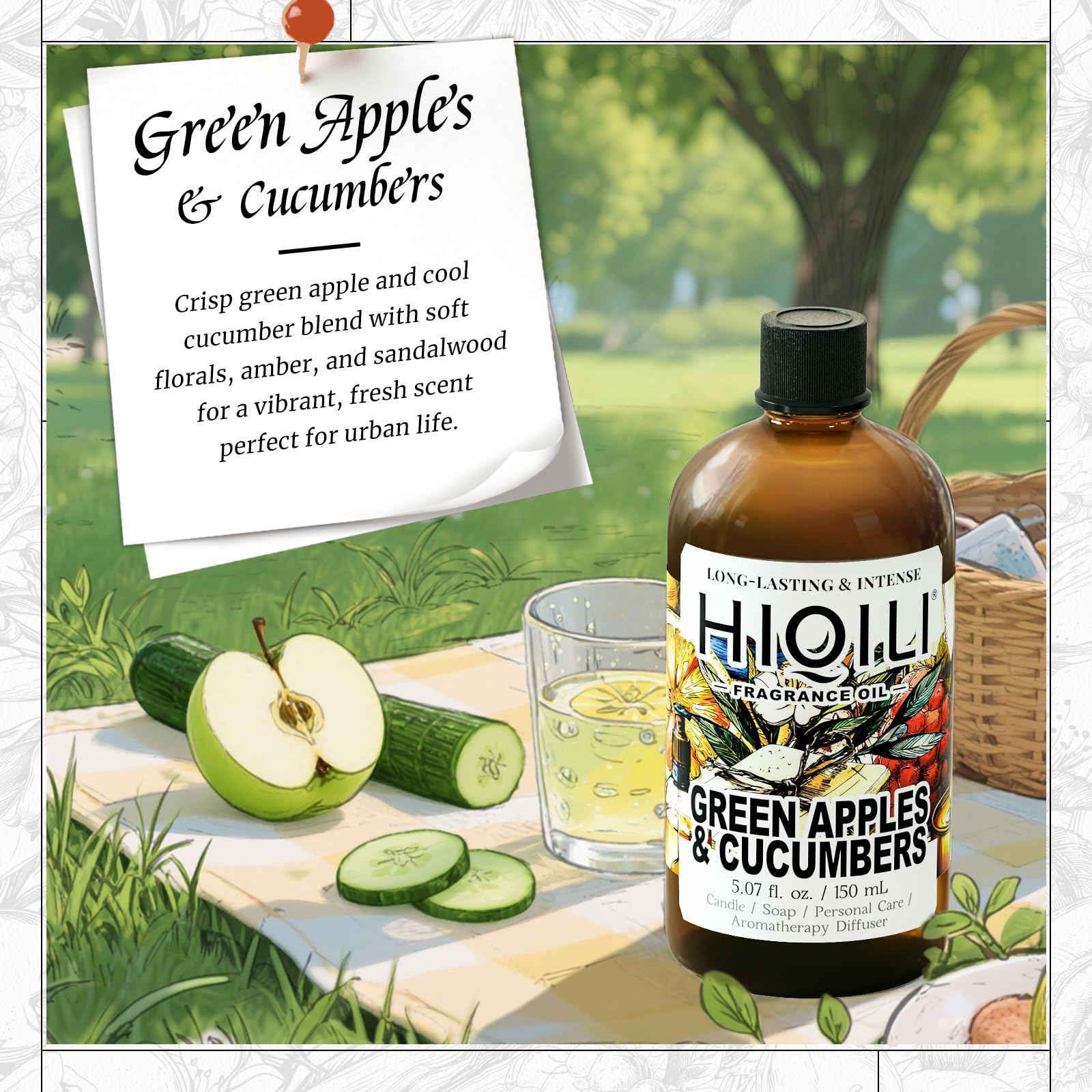 Close-up of HIQILI fragrance oil liquid