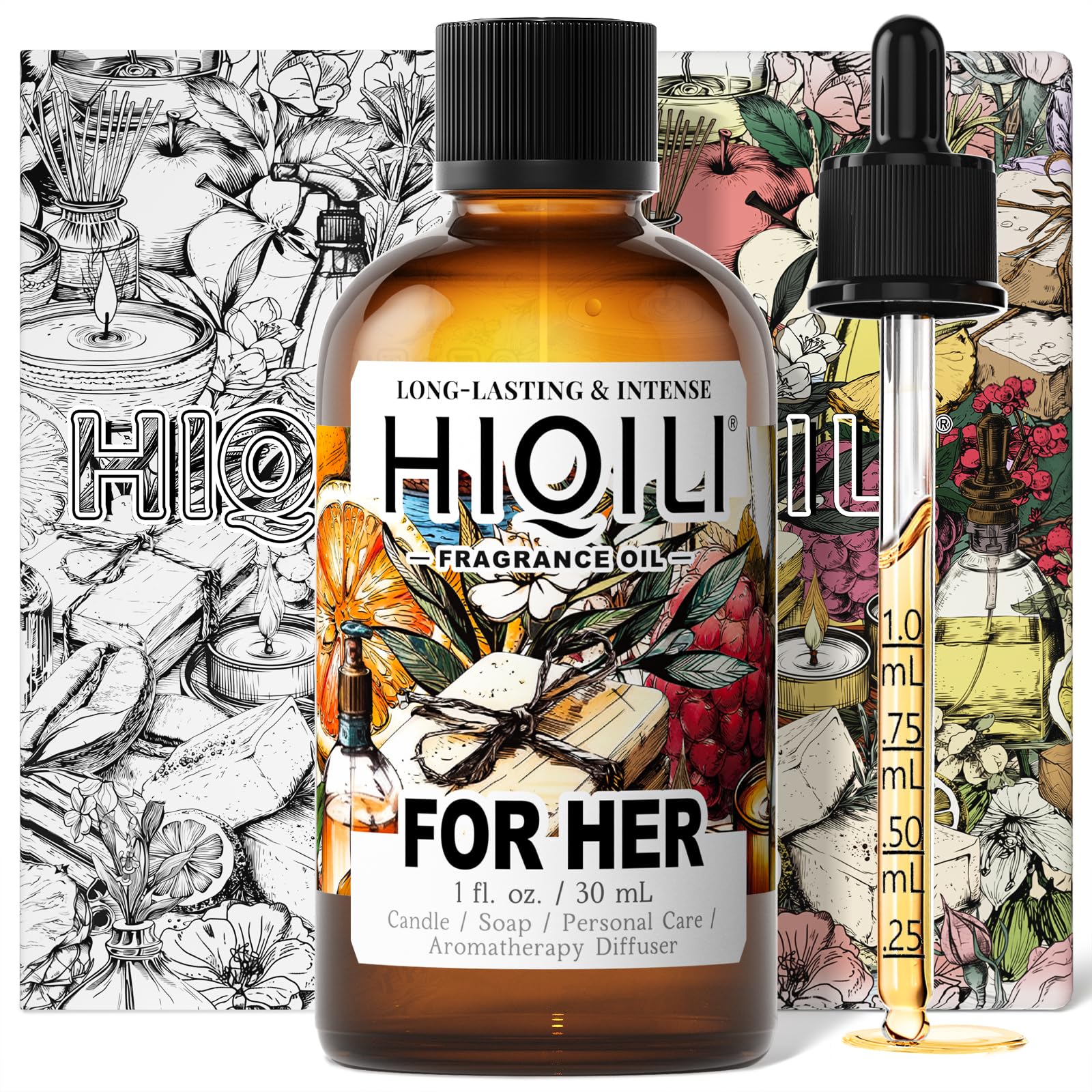 HiQILI For Her fragrance oil 1 oz bottle – front view