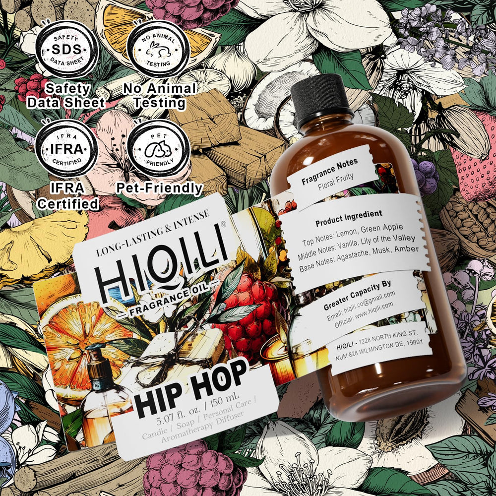 HIQILI bottle beside common items for 5.07 fl oz size comparison