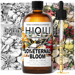 Front view of HIQILI Joy Eternal Bloom Fragrance Oil bottle with jasmine and rose notes