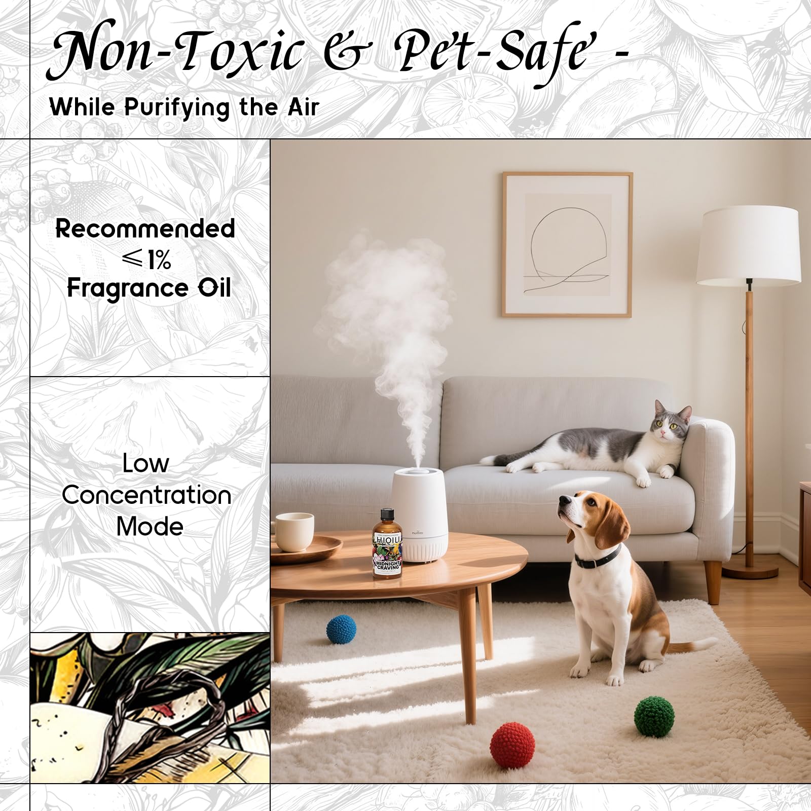 Diffuser setup in a living room for long-lasting fragrance