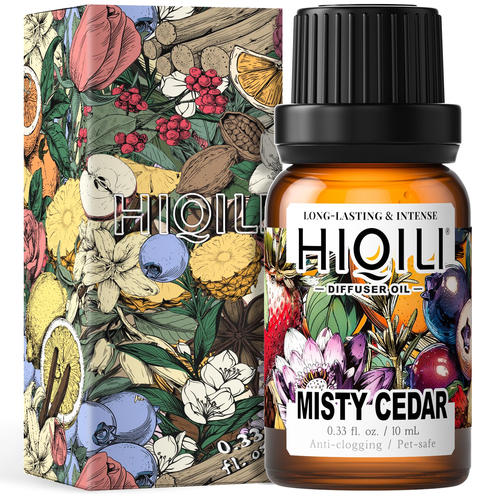 HIQILI Misty Cedar Diffuser Oil bottle label close-up
