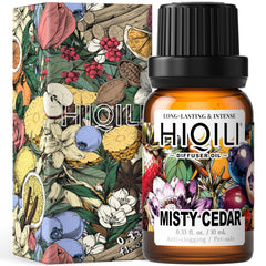 HIQILI Misty Cedar Diffuser Oil bottle label close-up