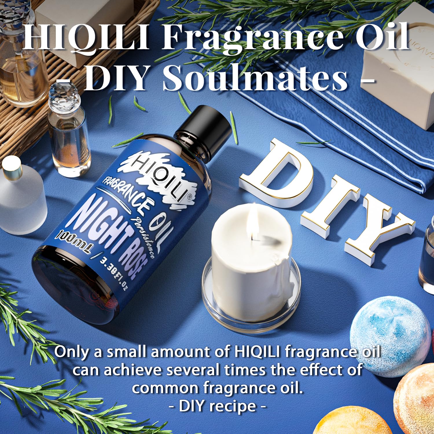Packaging and bottle of HIQILI Night Rose fragrance oil 100ml