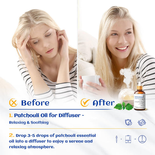 Patchouli essential oil ready for diffuser setup
