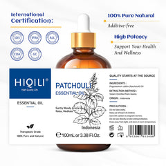 Patchouli oil packaging with travel bottle