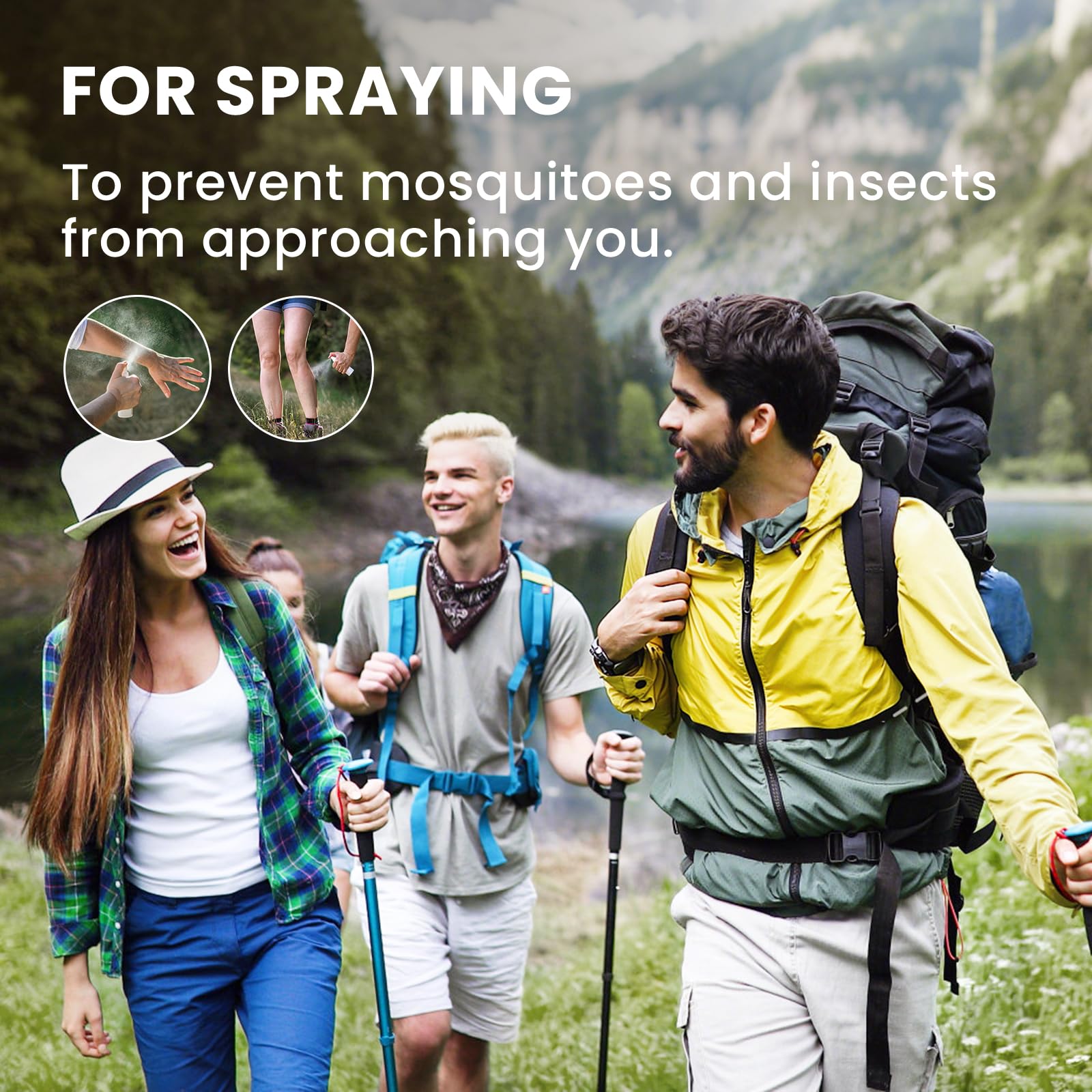 Outdoor hiking gear with peppermint essential oil for comfort