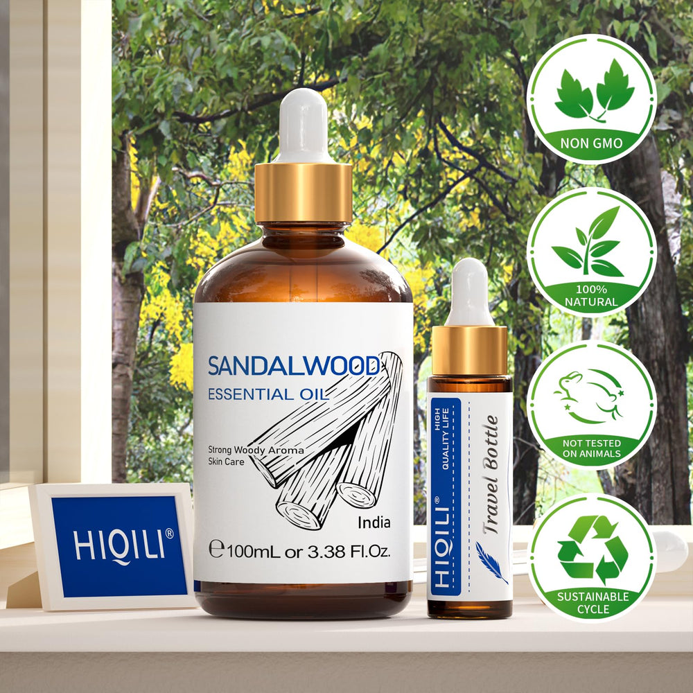 Eco-friendly packaging design for HIQILI sandalwood essential oil