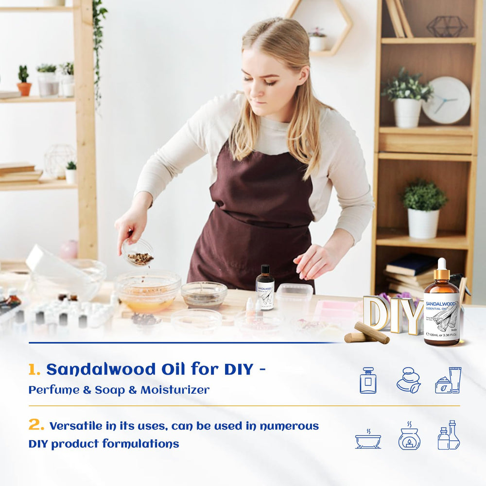 Sandalwood essential oil used for perfume blending