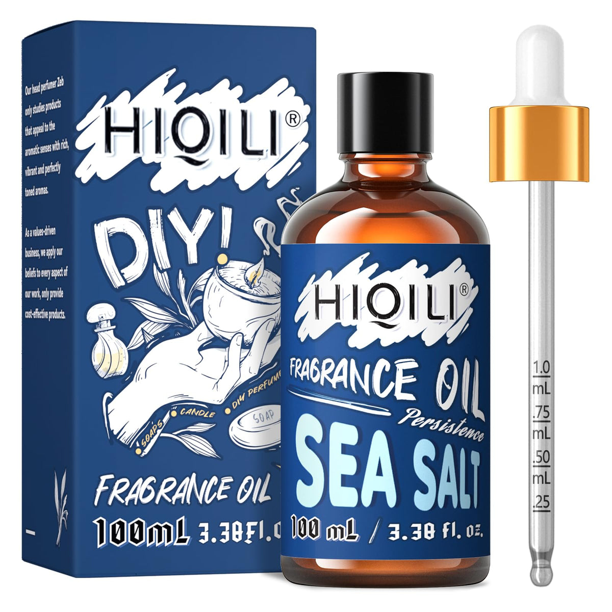 HIQILI Sea Salt Essential Oil 100ml bottle with label