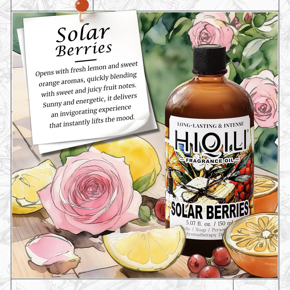Close-up of Solar Berries fragrance oil dropper