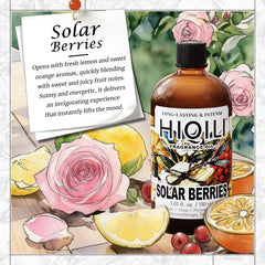 Close-up of Solar Berries fragrance oil dropper