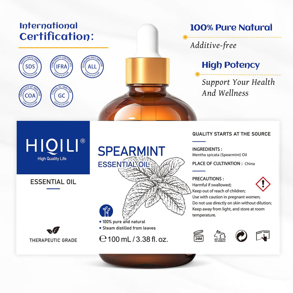 Purity testing certificates (GC/MS, COA) for spearmint oil