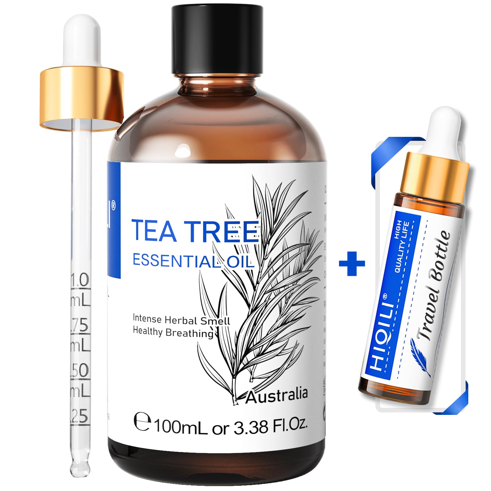 HIQILI Tea Tree Oil bottle with dropper