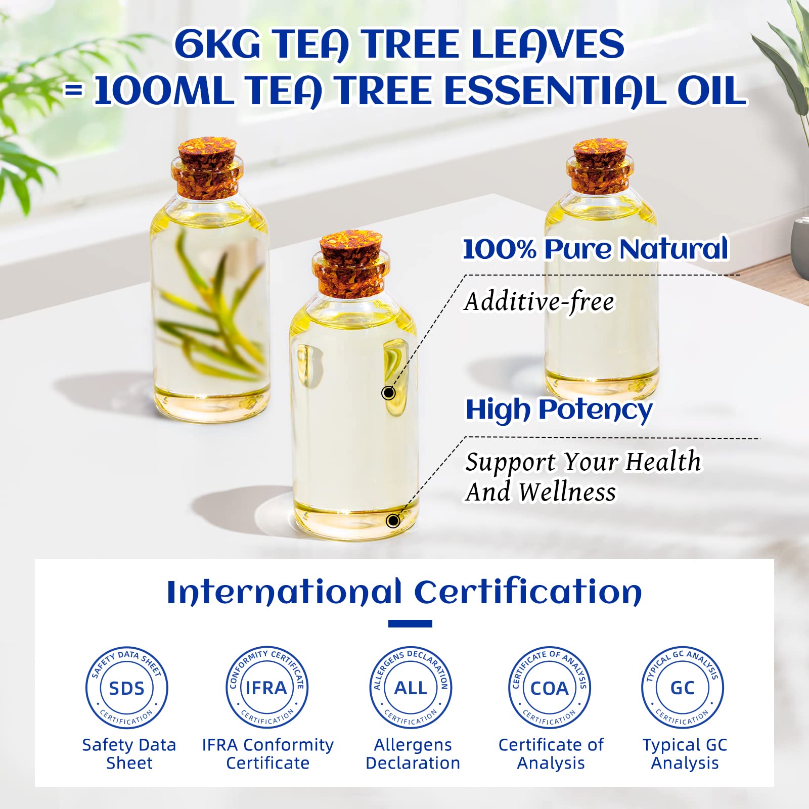 DIY uses collage showing tea tree oil with candles, soaps and sprays