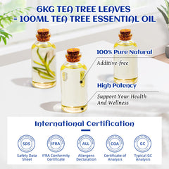 DIY uses collage showing tea tree oil with candles, soaps and sprays