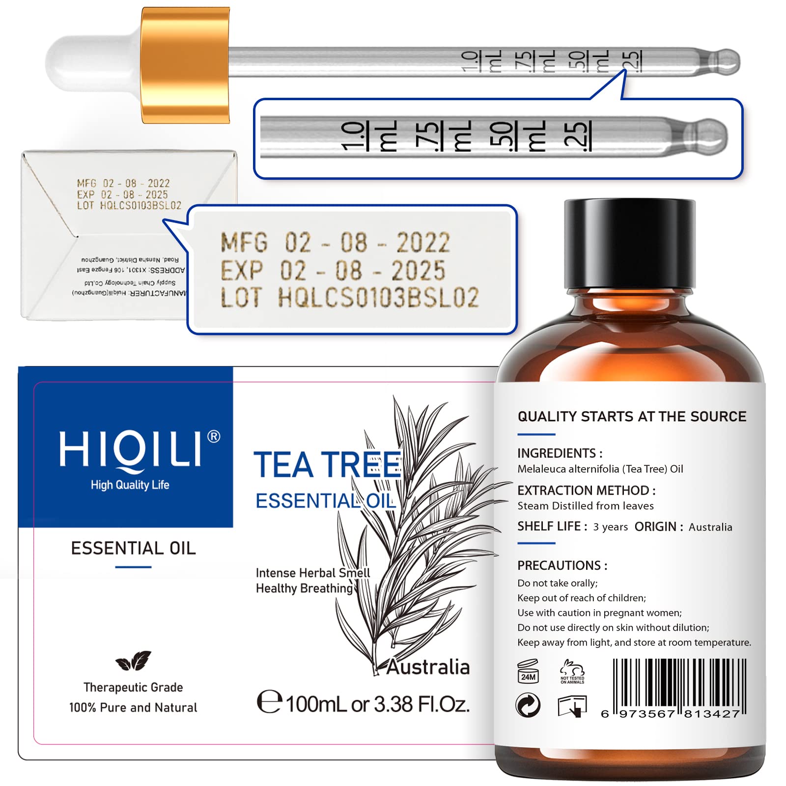Carrier oil and tea tree oil for massage