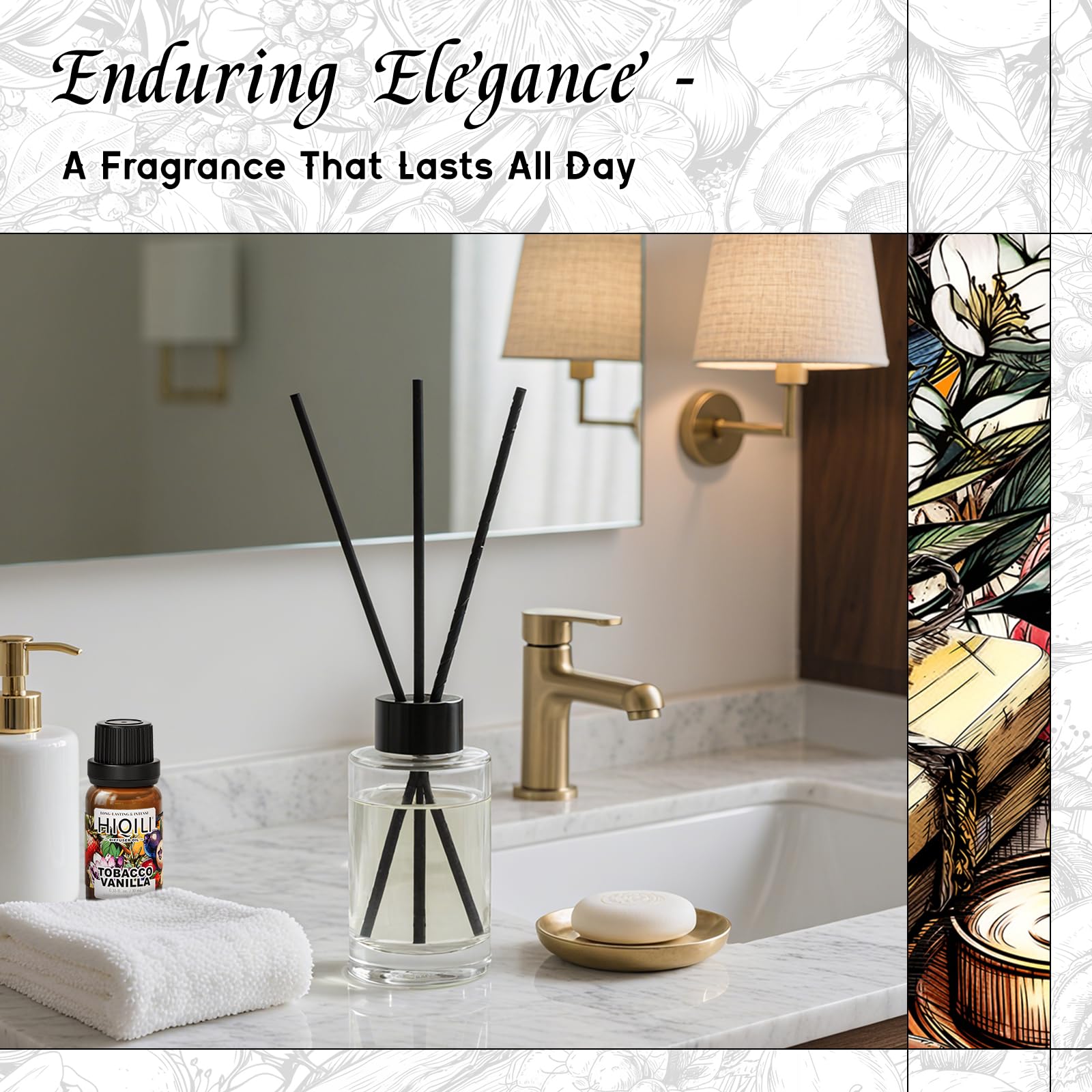 Fragrance oil being added to a diffuser