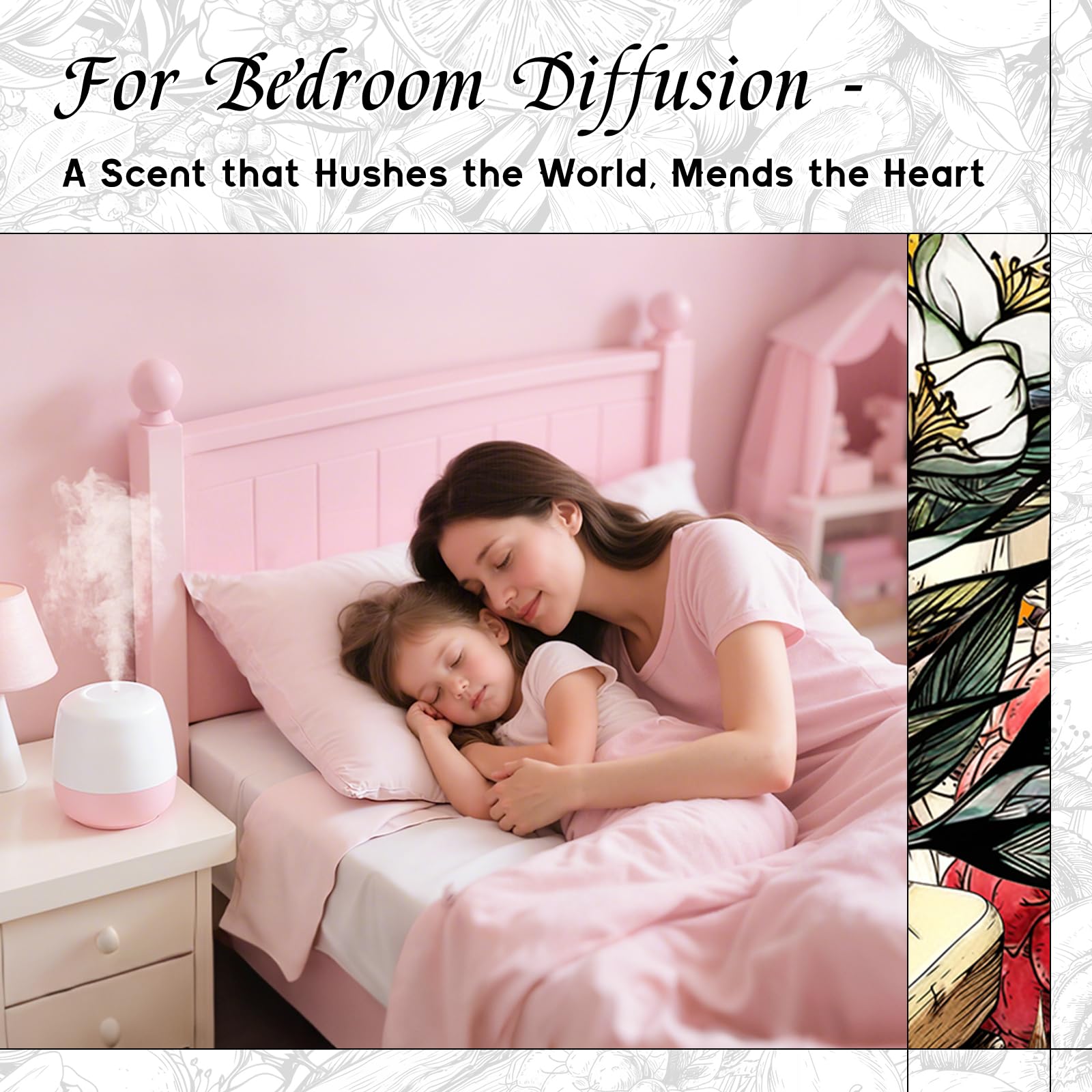 Diffuser oil in use, releasing tropical fragrance in a room