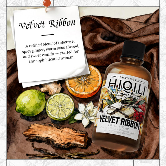 HIQILI Velvet Ribbon Fragrance Oil packaging with dropper