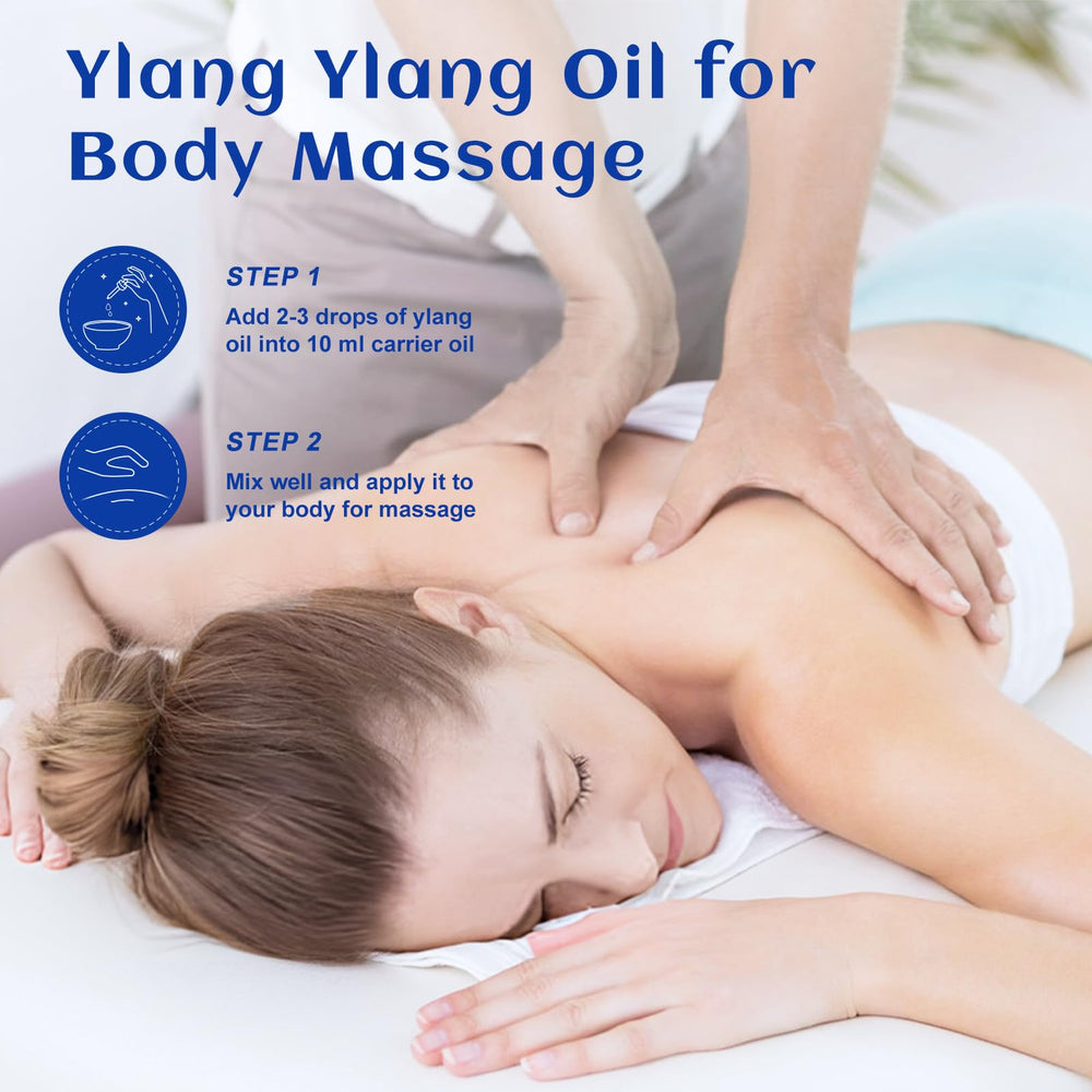 Massage with Ylang-Ylang essential oil and carrier oil