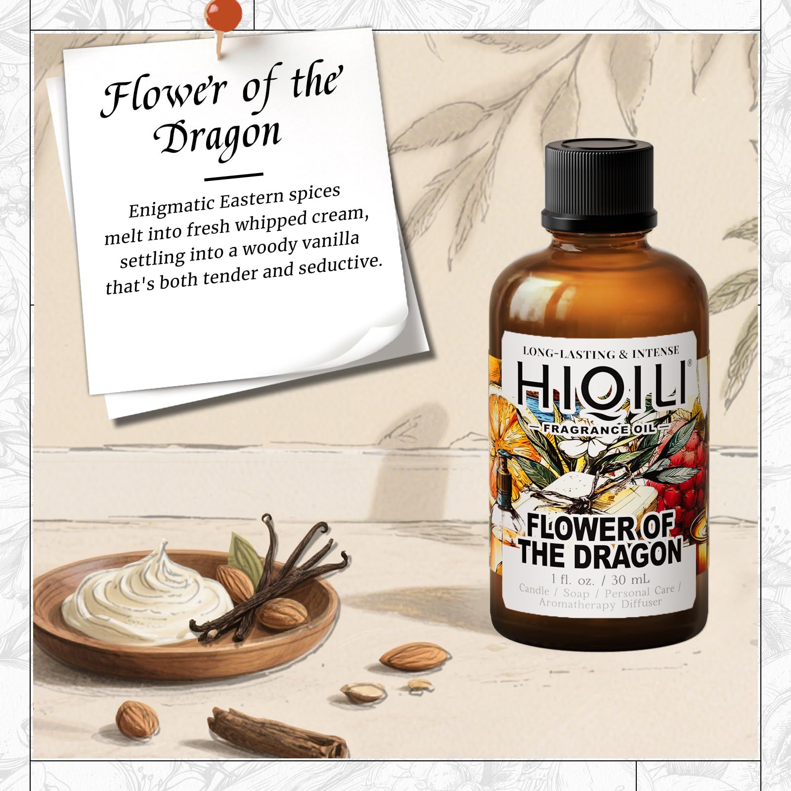 Diffuser use showing HIQILI Flower of The Dragon fragrance oil