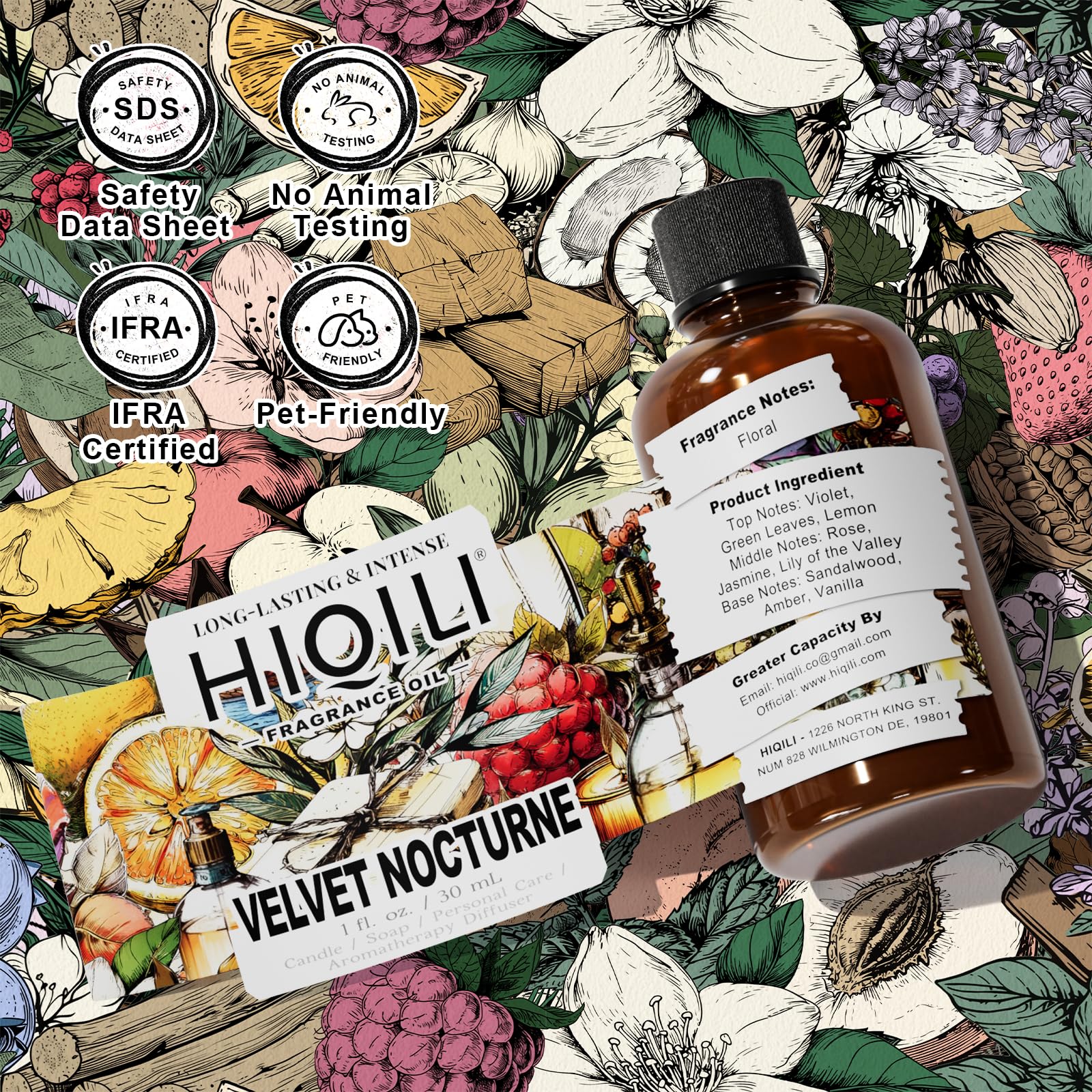 IFRA-certified safe fragrance oil for Velvet Nocturne