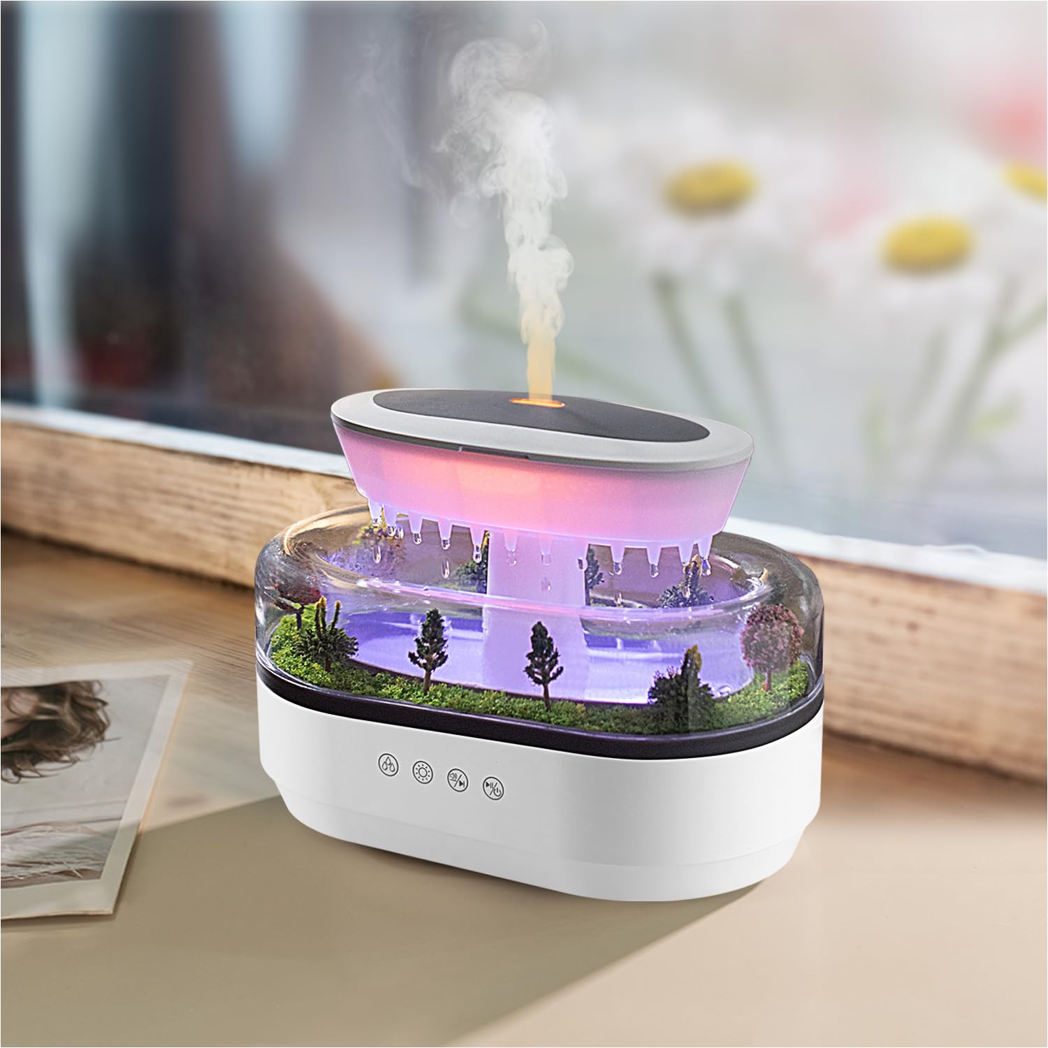 HIROGA Rain Diffuser 250ml white with cloud-inspired design