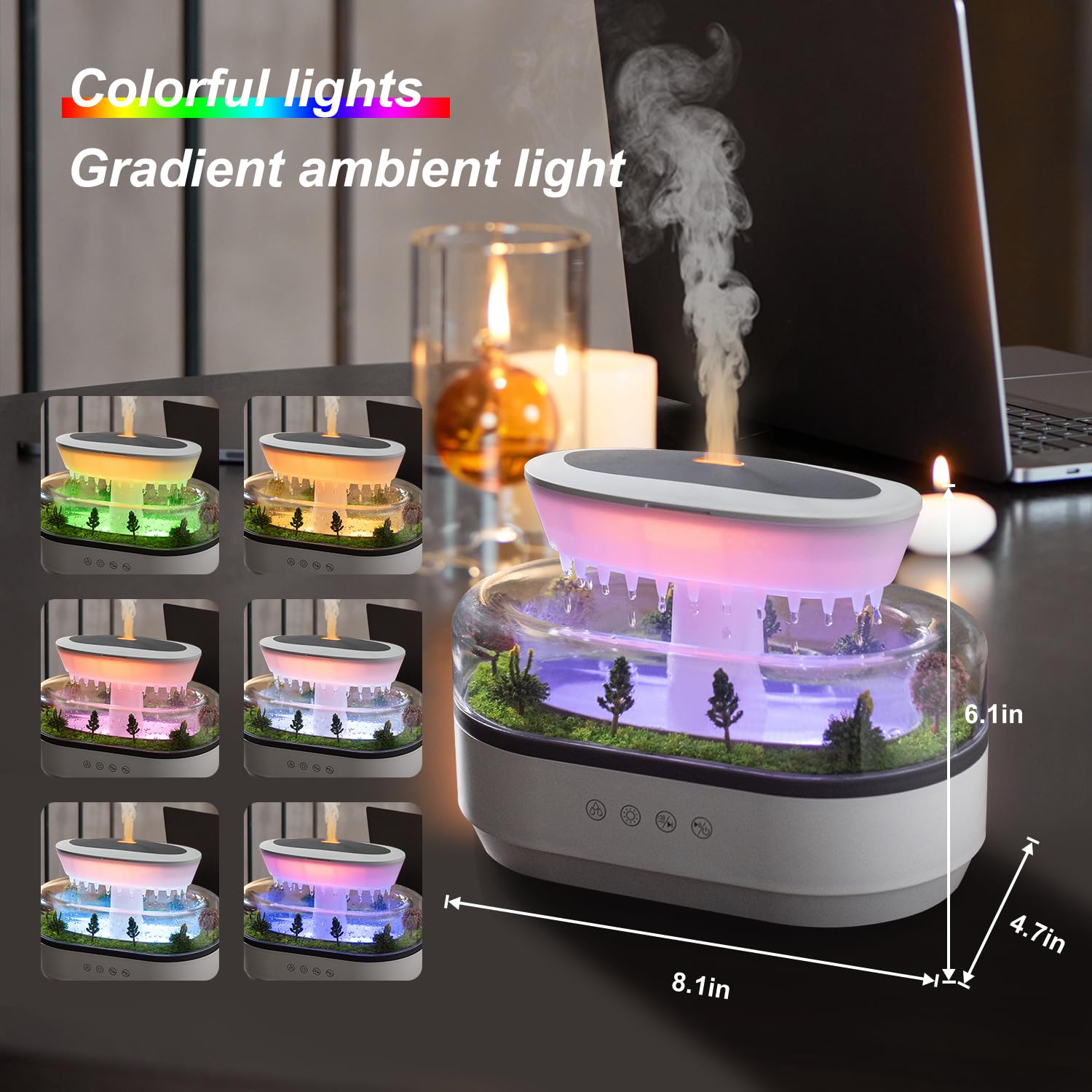 Water drip design inspired cloud humidifier tank
