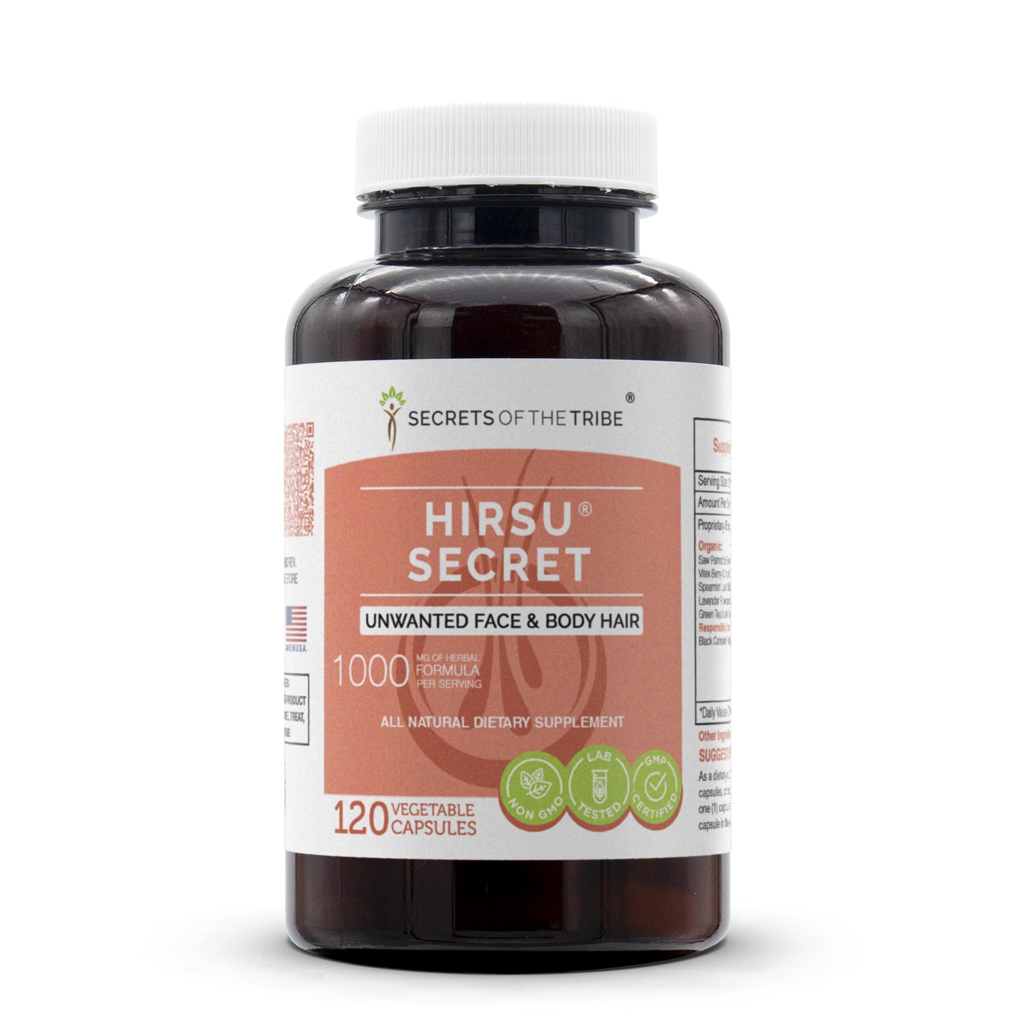 Hirsu Secret 120 Capsules bottle on white background