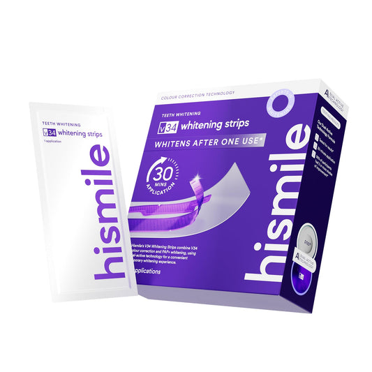 Hismile V34 Purple Tooth Whitening Strips - 14 top & bottom