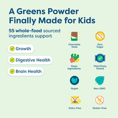 Close-up of 55 whole-food ingredients used in the formula